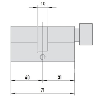 7x7 Mul-T-Lock цилиндр L 71 ТФ (40х31Т) кл/верт (латунь)