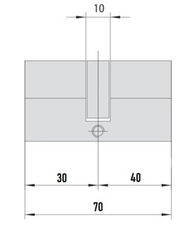 MTL300 Mul-T-Lock цилиндр с перекодировкой (4+1+1) L 70 Ф (30х40) кл/кл (латунь)