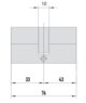 MTL400 Mul-T-Lock цилиндр с перекодировкой (4+1+1) L 76 Ф (33х43) кл/кл (никель)