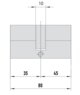 MTL400 Mul-T-Lock цилиндр с перекодировкой (4+1+1) L 80 Ф (35х45) кл/кл (никель)