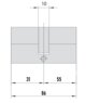 MTL400 Mul-T-Lock цилиндр с перекодировкой (4+1+1) L 86 Ф (31х55) кл/кл (никель)