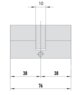 MTL400 Mul-T-Lock цилиндр с перекодировкой (4+1+1) L 76 Ф (38х38) кл/кл (латунь)