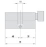 MTL400 Mul-T-Lock цилиндр с перекодировкой (4+1+1) L 71 ТФ (40х31Т) кл/верт (никель)