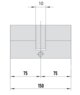 MTL600 Mul-T-Lock цилиндр с перекодировкой (4+1+1) L 150 Ф (75х75) кл/кл (никель)