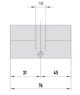 MTL300 Mul-T-Lock цилиндр с перекодировкой (4+1+1) L 76 Ф (31х45) кл/кл (латунь)